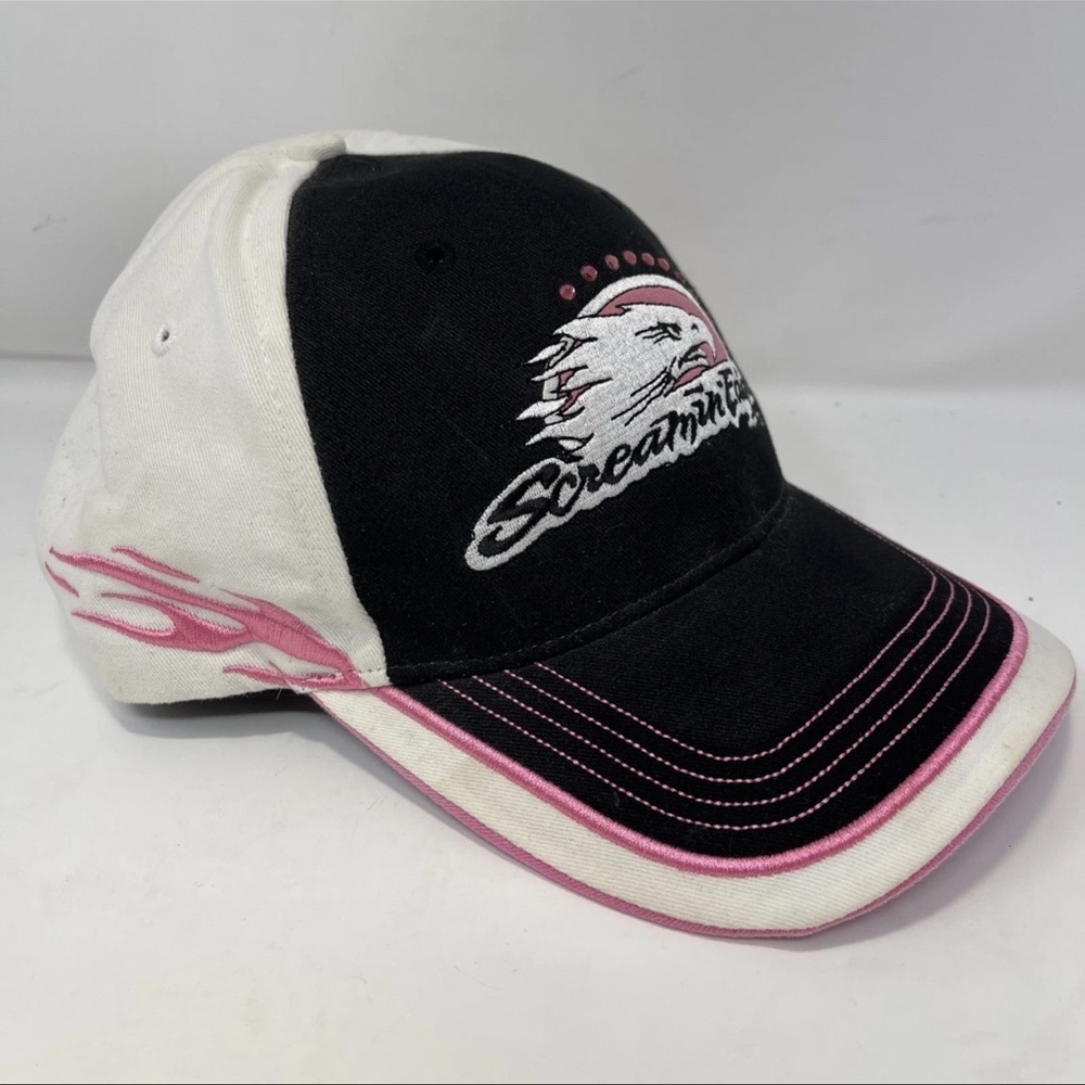 Harley Davidson Screaming Eagle Motorcycle Biker Hat Black Pink Breast Cancer - Picture 2 of 12